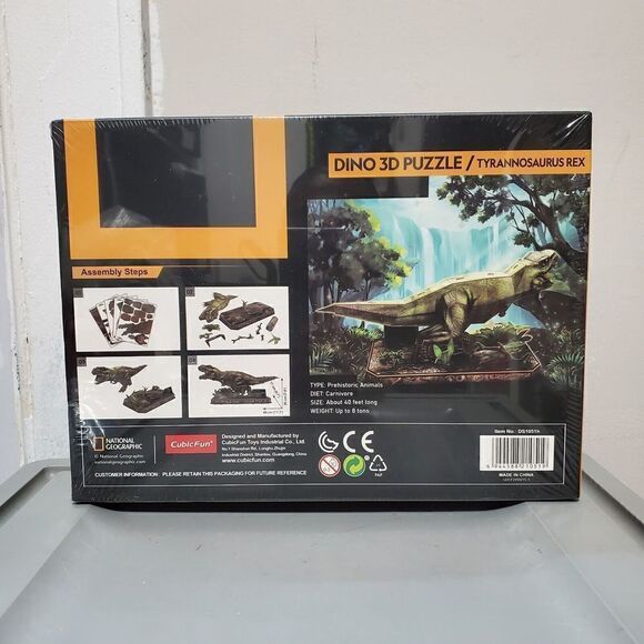 Tyrannosaurs Rex National 3D Puzzle Geographic DS1051 Cubic Fun New - Picture 2 of 8